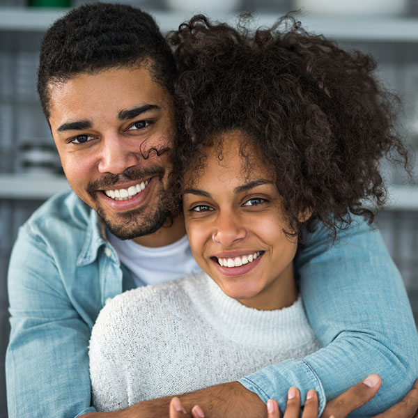 happy couple smiling